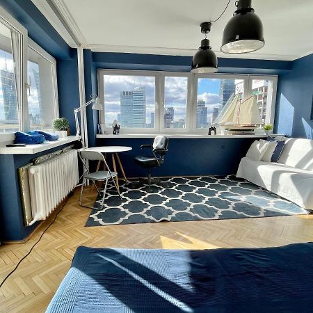Super Apartament Blue Scisle Centrum Dwie Linie Metra Netflix Wifi 300 Mbs Panorama Miasta วอร์ซอ ภายนอก รูปภาพ