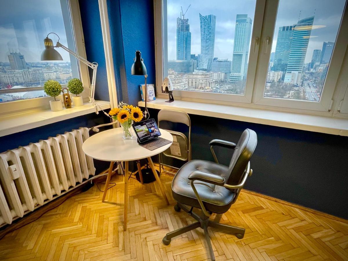 Super Apartament Blue Scisle Centrum Dwie Linie Metra Netflix Wifi 300 Mbs Panorama Miasta วอร์ซอ ภายนอก รูปภาพ