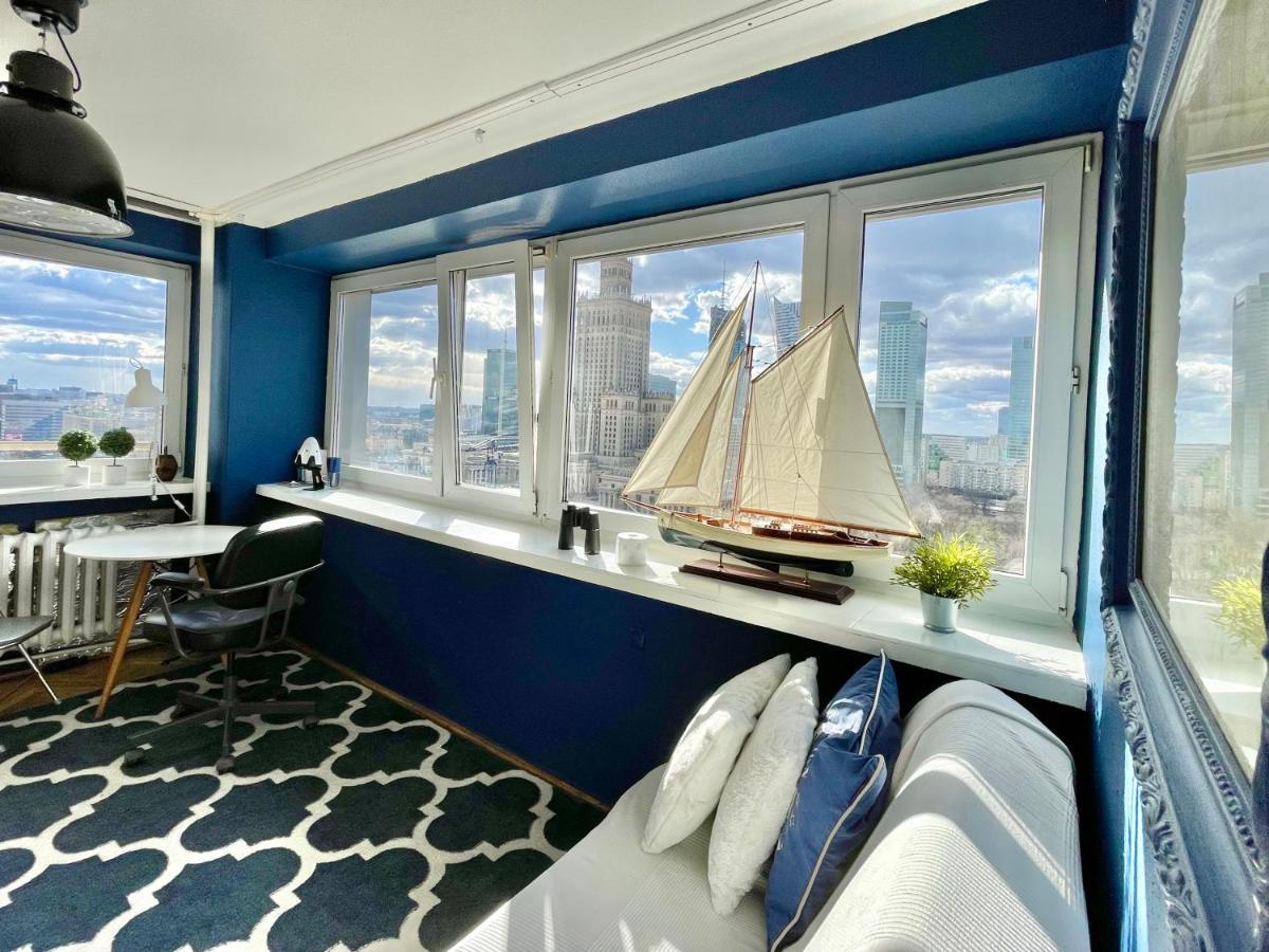 Super Apartament Blue Scisle Centrum Dwie Linie Metra Netflix Wifi 300 Mbs Panorama Miasta วอร์ซอ ภายนอก รูปภาพ
