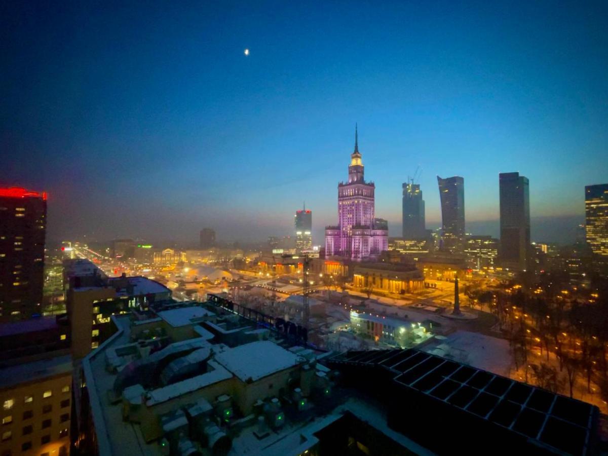 Super Apartament Blue Scisle Centrum Dwie Linie Metra Netflix Wifi 300 Mbs Panorama Miasta วอร์ซอ ภายนอก รูปภาพ