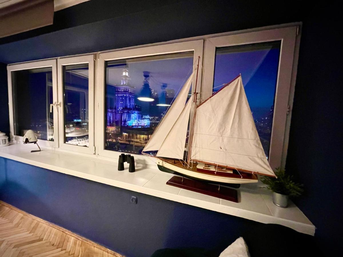 Super Apartament Blue Scisle Centrum Dwie Linie Metra Netflix Wifi 300 Mbs Panorama Miasta วอร์ซอ ภายนอก รูปภาพ