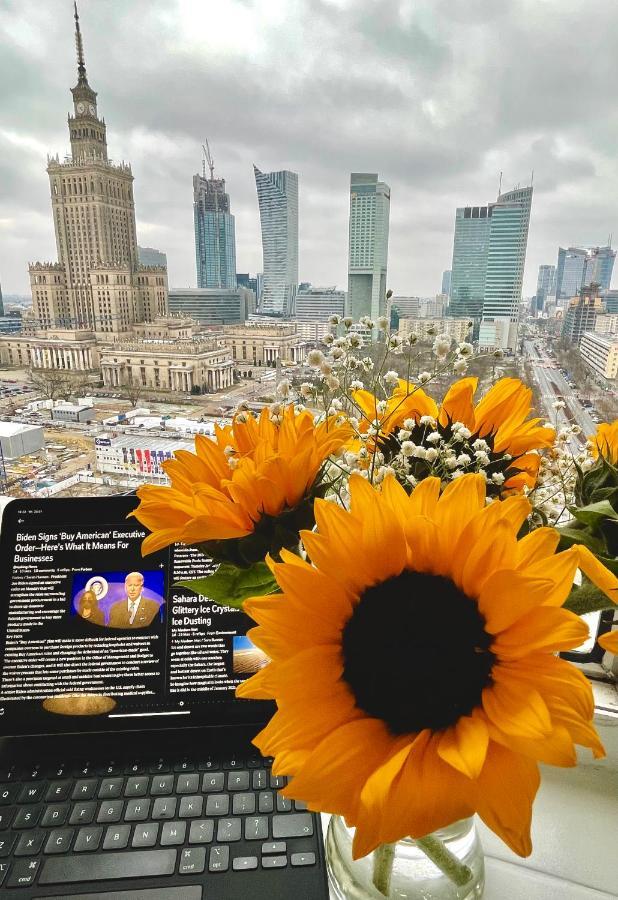 Super Apartament Blue Scisle Centrum Dwie Linie Metra Netflix Wifi 300 Mbs Panorama Miasta วอร์ซอ ภายนอก รูปภาพ