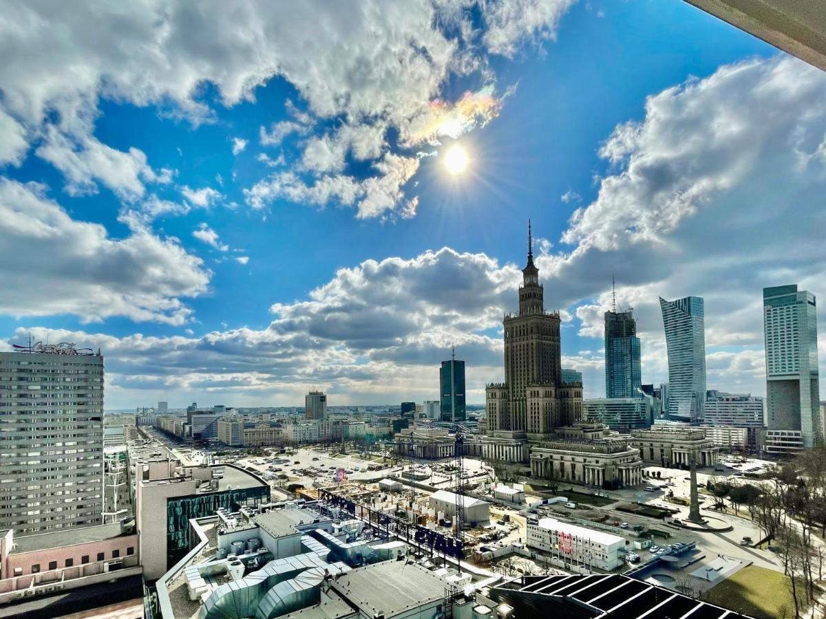 Super Apartament Blue Scisle Centrum Dwie Linie Metra Netflix Wifi 300 Mbs Panorama Miasta วอร์ซอ ภายนอก รูปภาพ